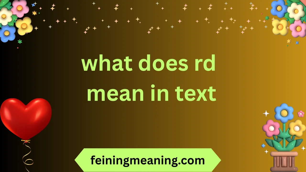 what does rd mean in text