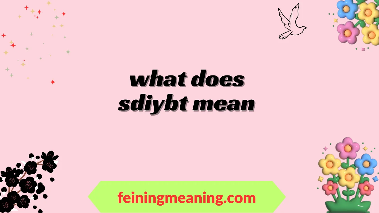 what does sdiybt mean