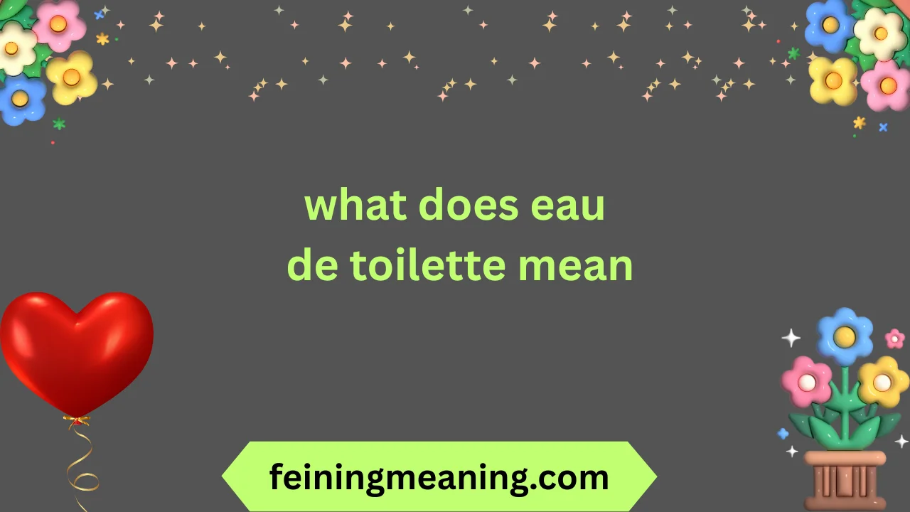 what does eau de toilette mean