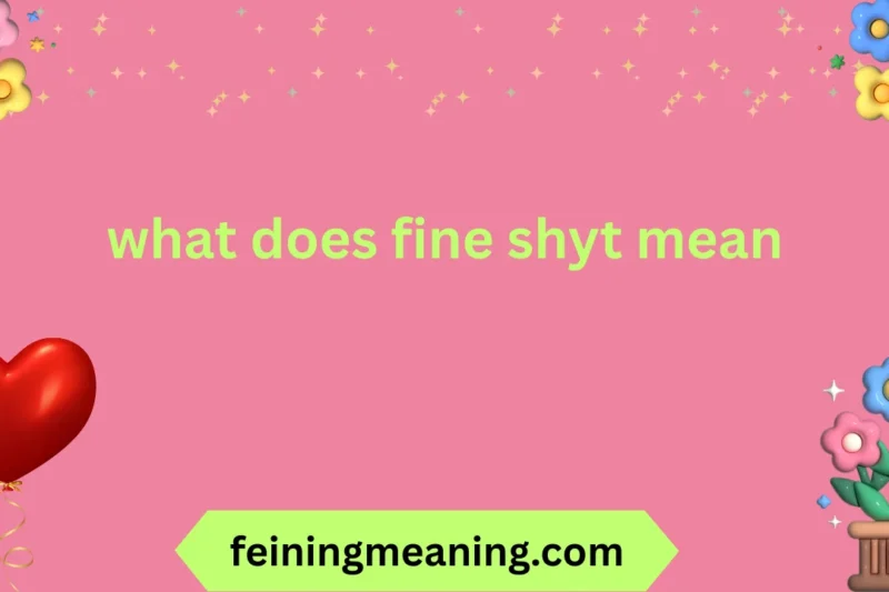 What Does Fine Shyt Mean? Full Guide for 2025-26 😍🔥