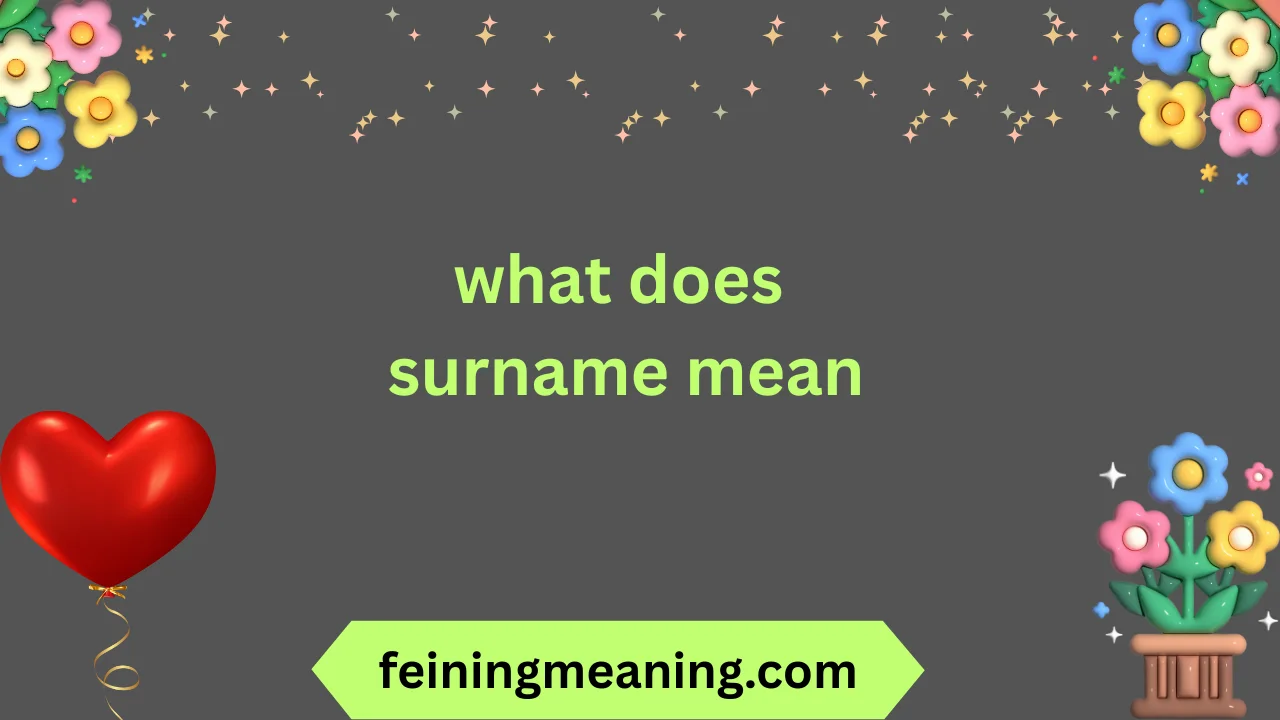 what does surname mean