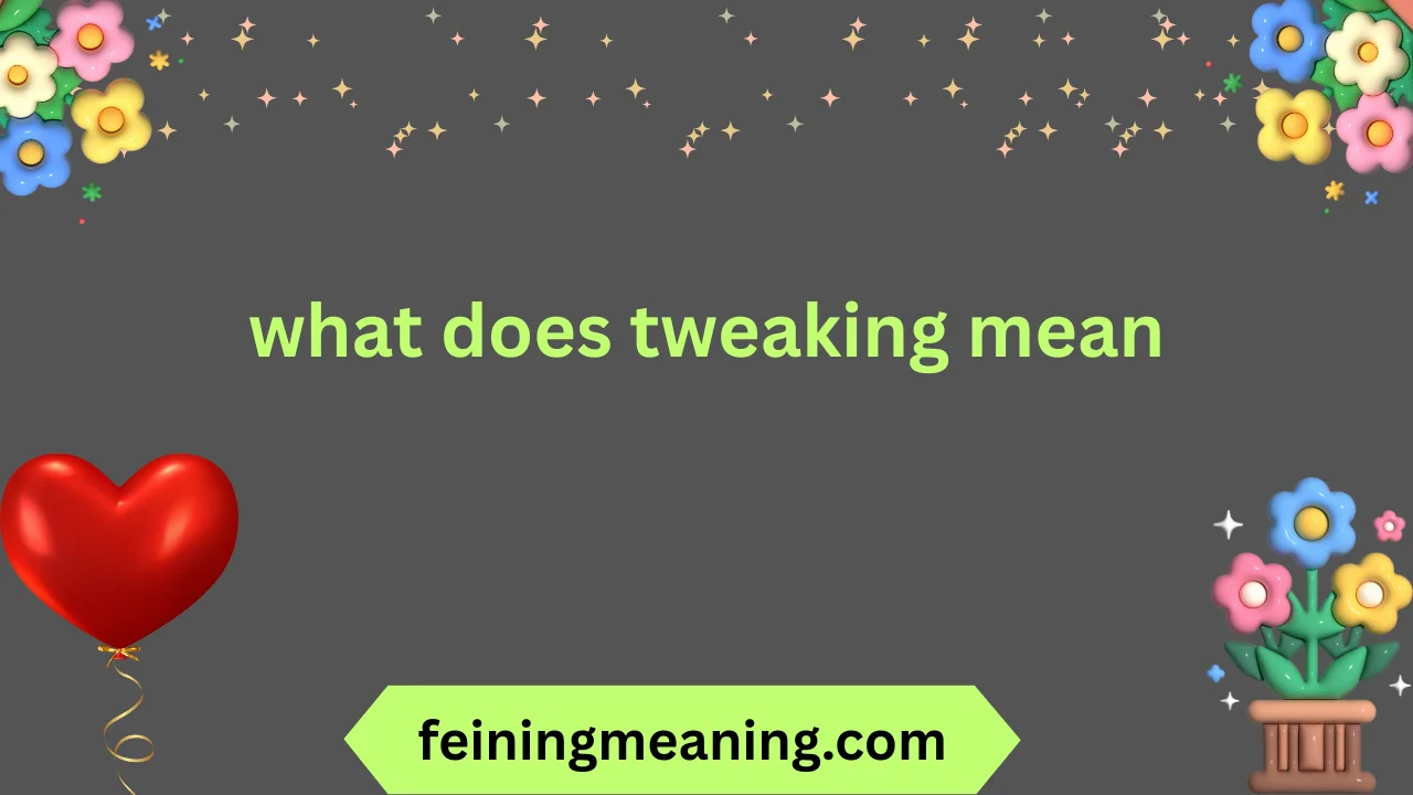 what does tweaking mean