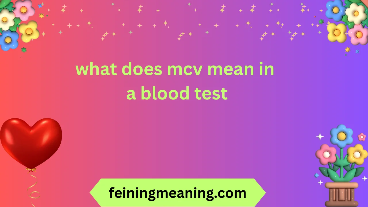 what does mcv mean in a blood test