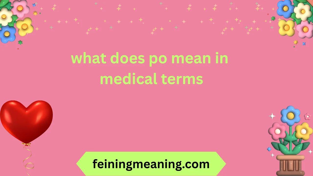 what does po mean in medical terms